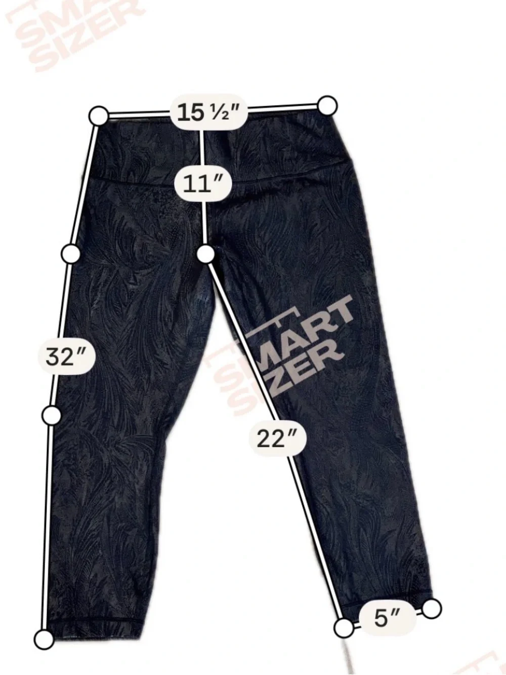 Lululemon Wunder Under Crop Leggings 12 Black Gray Metallic Foil Print Yoga Gym